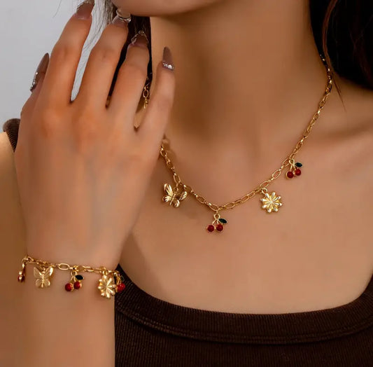 Ensemble bracelet + collier Nina